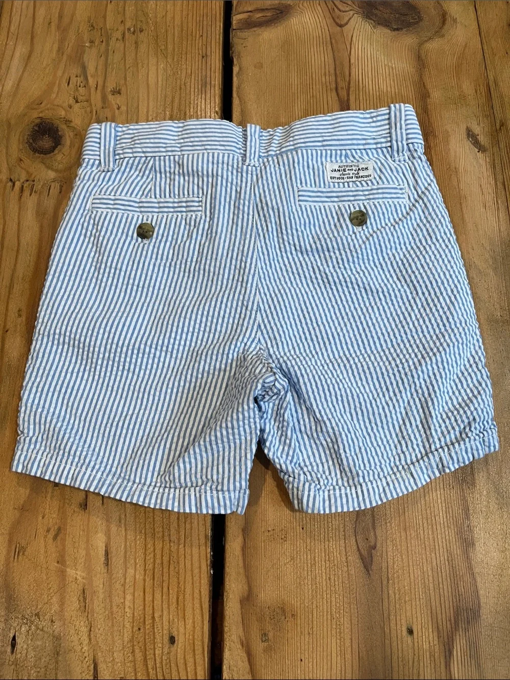 JANIE AND JACK 3T Blue Seersucker Shorts